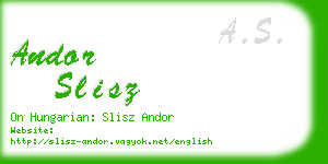 andor slisz business card